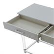 Bowery Hill Modern Metal Console Table with Acrylic Legs in Light Gray/Chrome