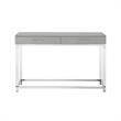 Bowery Hill Modern Metal Console Table with Acrylic Legs in Light Gray/Chrome