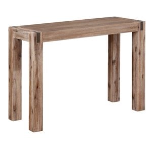 bowery hill farmhouse acacia wood media console table in brushed driftwood