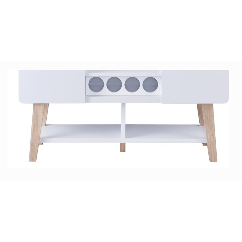 Bowery Hill Modern Wood Four-Bottle Buffet in White