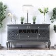 Bowery Hill Transitional Wood Wine Rack Sideboard in Gray