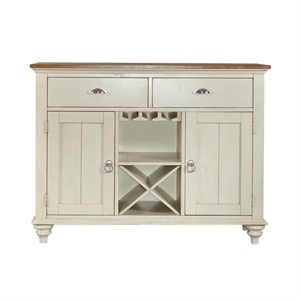 bowery hill traditional wood buffet in two tone natural oak