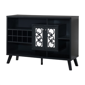 bowery hill contemporary wood wine rack buffet in cappuccino