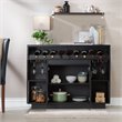 Bowery Hill Modern Wood Multi-Storage Buffet Cabinet in Black