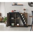 Bowery Hill Contemporary Wood 5-Bottle Buffet in Light Hickory