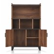 Bowery Hill Farmhouse Wood 8-Shelf Buffet in Distressed Walnut