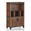 Bowery Hill Farmhouse Wood 8-Shelf Buffet in Distressed Walnut