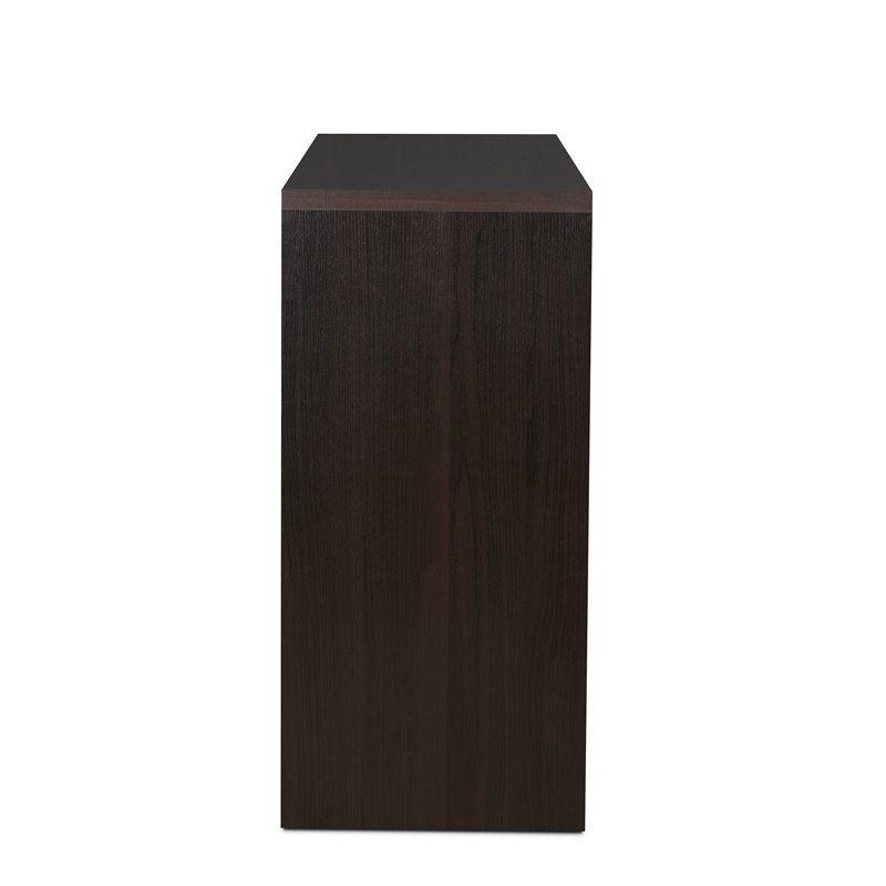 Bowery Hill Mid-Century Server with Wine Bottle Rack in Espresso