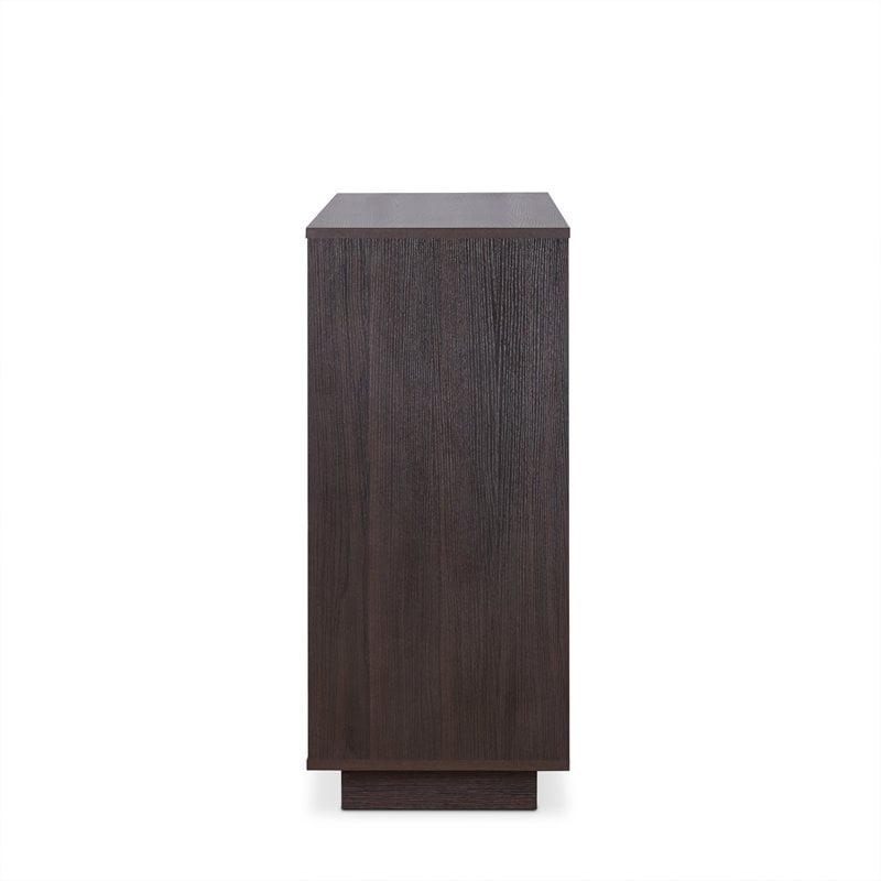 Bowery Hill Mid-Century Server with Wine Bottle Rack in Espresso