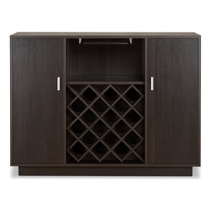 Bowery Hill Mid-Century Buffet Server with Wine Bottle Rack in Espresso