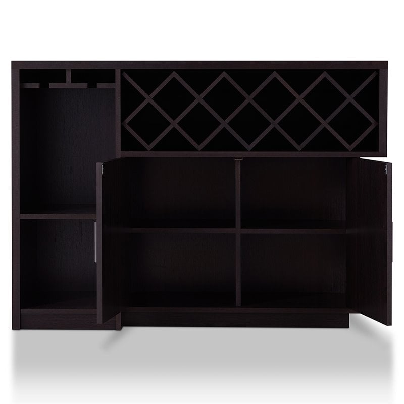 Bowery Hill Modern Wood Multi-Storage Buffet Cabinet in Espresso