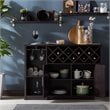 Bowery Hill Modern Wood Multi-Storage Buffet Cabinet in Espresso