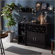 Bowery Hill Modern Wood Multi-Storage Buffet Cabinet in Espresso