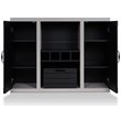 Bowery Hill Industrial Wood Wine Rack Buffet in Black and Cement