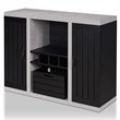 Bowery Hill Industrial Wood Wine Rack Buffet in Black and Cement
