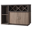 Bowery Hill Transitional Wood Wine Rack Buffet in Distressed Gray