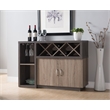 Bowery Hill Transitional Wood Wine Rack Buffet in Distressed Gray