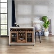Bowery Hill Industrial Wood Wine Rack Buffet in Distressed Walnut