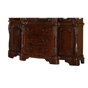 bowery hill traditional multi-storage wood buffet in antique cherry
