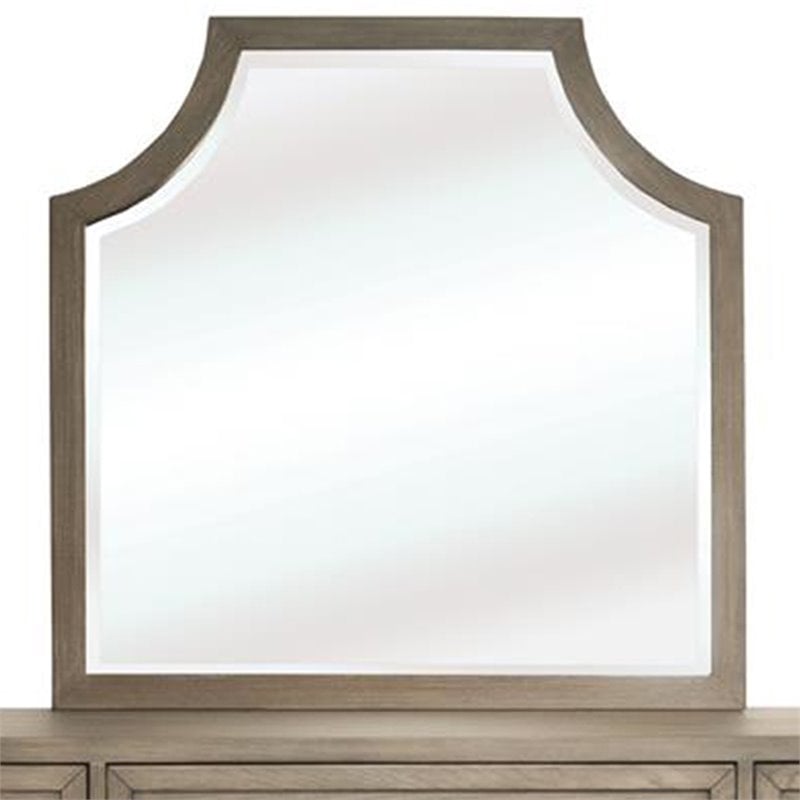 Bowery Hill Contemporary Arch Mirror in Gray Wash