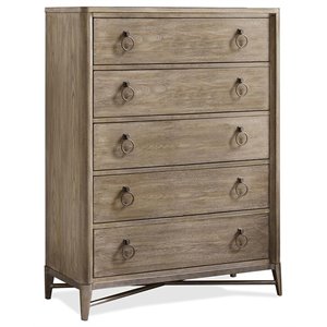 bowery hill contemporary 5 drawer chest in natural