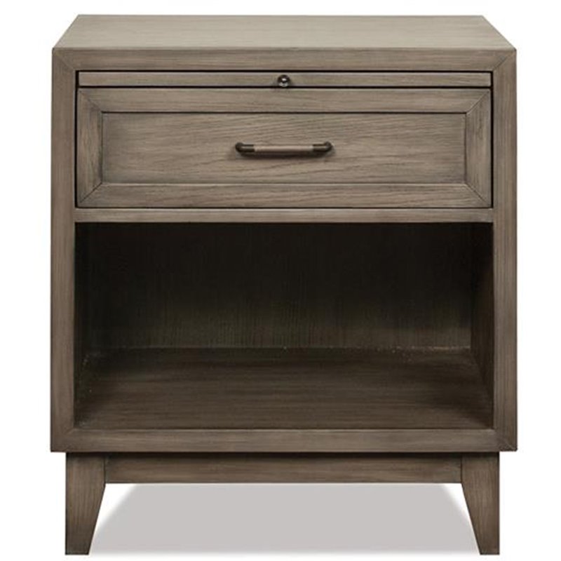 Bowery Hill Contemporary 1 Drawer Nightstand in Gray Wash
