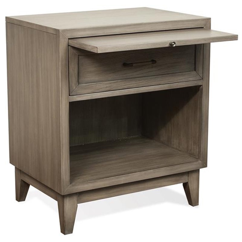 Bowery Hill Contemporary 1 Drawer Nightstand in Gray Wash