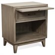Bowery Hill Contemporary 1 Drawer Nightstand in Gray Wash