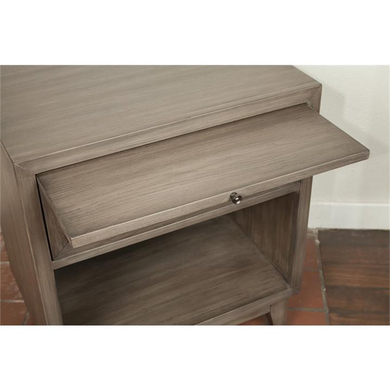 Bowery Hill Contemporary 1 Drawer Nightstand in Gray Wash