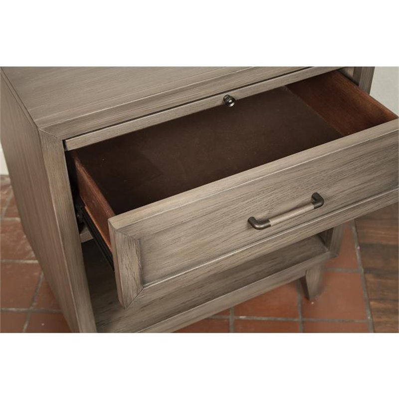 Bowery Hill Contemporary 1 Drawer Nightstand in Gray Wash