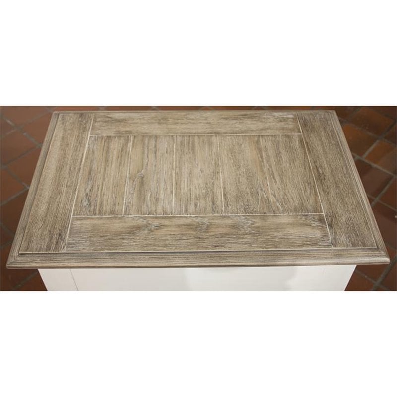 Bowery Hill 1 Drawer Coastal Wood End Table with Bottom Shelf in White