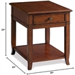 Bowery Hill End Table Nightstand Bedside Square in Wood - Cherry