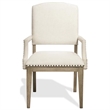 Bowery Hill Assembled 18.5'' Wood/Fabric Dining Arm Chair in Natural/White