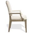 Bowery Hill Assembled 18.5'' Wood/Fabric Dining Arm Chair in Natural/White