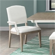 Bowery Hill Assembled 18.5'' Wood/Fabric Dining Arm Chair in Natural/White