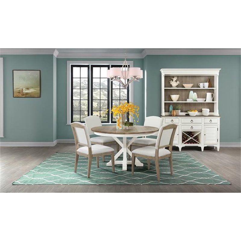 Bowery Hill Assembled Contemporary Upholstered Dining Side Chair in Natural
