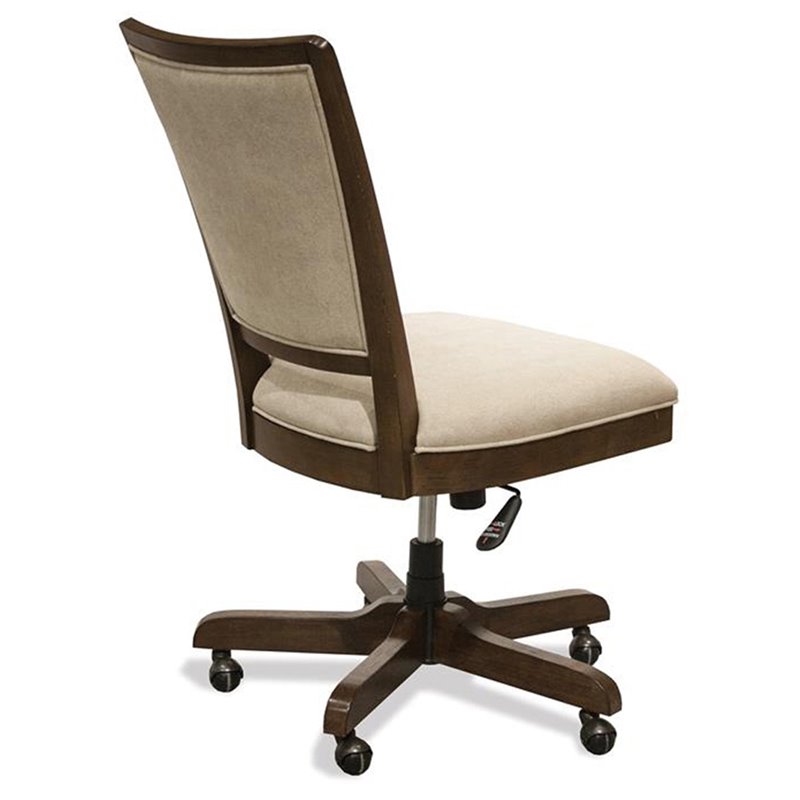 Bowery Hill Contemporary Upholstered Desk Chair in Plymouth Brown Oak