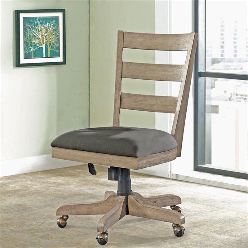 Bowery Hill Contemporary Ladder Back Desk Chair in Sun-Drenched Acacia