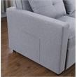 Bowery Hill Light Gray Linen Fabric Convertible Sleeper Chair with Side Pocket
