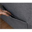 Bowery Hill Dark Gray Linen Fabric Convertible Sleeper Chair with Side Pocket