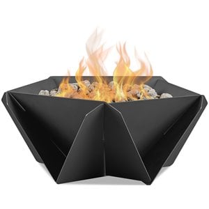bowery hill contemporary lp metal fire bowl in weathered slate gray