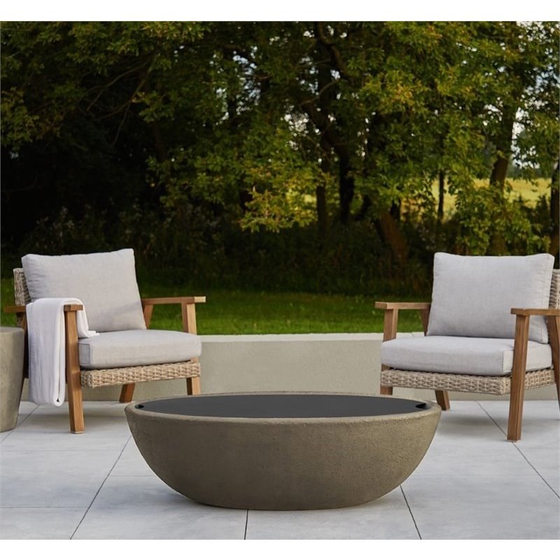 Bowery Hill Contemporary Oval Powder Coated Steel Lid in Black