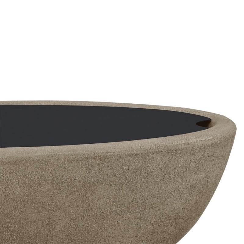 Bowery Hill Contemporary Oval Powder Coated Steel Lid in Black