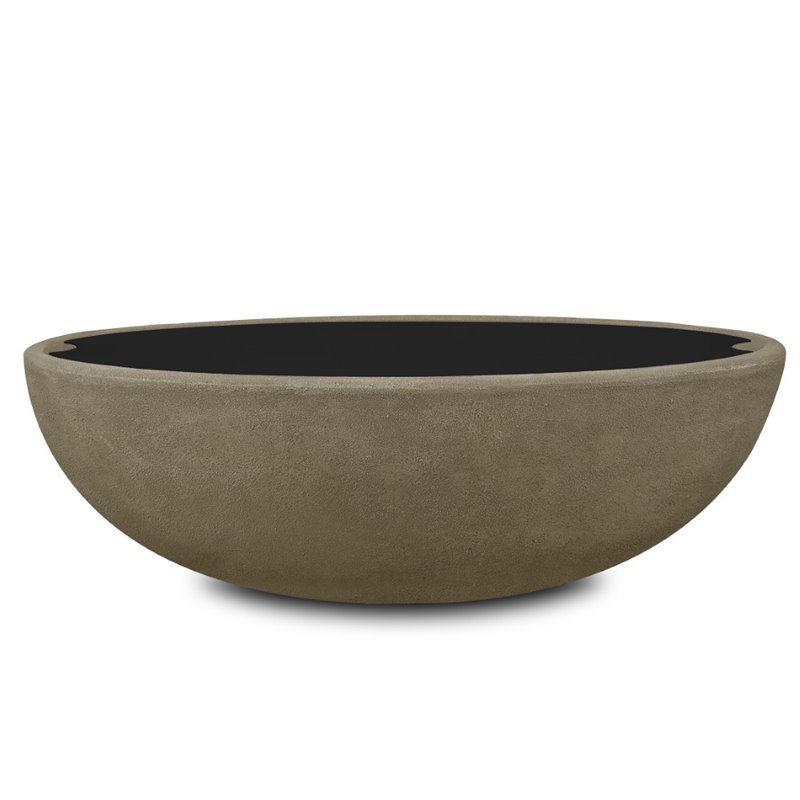 Bowery Hill Contemporary Oval Powder Coated Steel Lid in Black