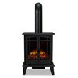 Bowery Hill Contemporary Metal Modern Stove Electric Fireplace in Black