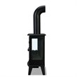 Bowery Hill Contemporary Metal Modern Stove Electric Fireplace in Black