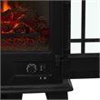 Bowery Hill Contemporary Metal Modern Stove Electric Fireplace in Black