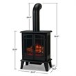 Bowery Hill Contemporary Metal Modern Stove Electric Fireplace in Black