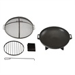Bowery Hill Mid-Century Outdoor Steel Fire Bowl in Gray