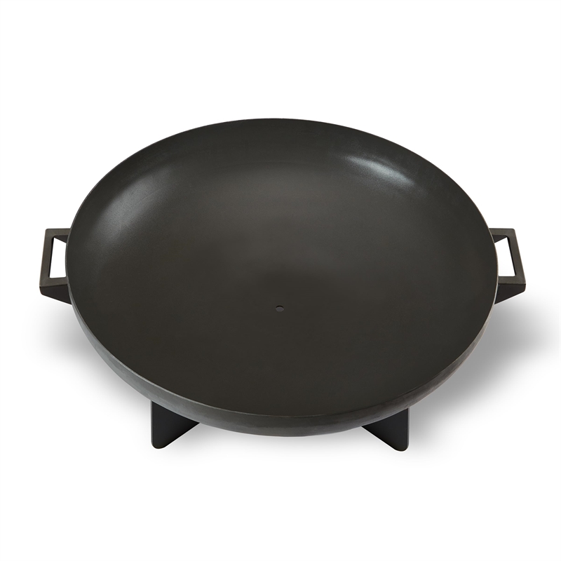 Bowery Hill Mid-Century Outdoor Steel Fire Bowl in Gray
